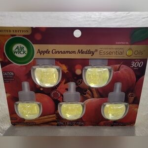 NWT! Air Wick Apple Cinnamon Medley Scented Oil Refills-5ct